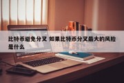 比特币避免分叉 如果比特币分叉最大的风险是什么